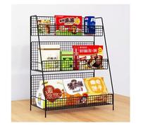 YKMYXZ, Organisateur de collations for comptoir, présentoir de Vente au détail, étagère de Rangement for collations, Support de Rangement en Fil de Bureau, H(Black,40x18x45cm)