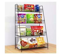 YKMYXZ, Organisateur de collations for comptoir, présentoir de Vente au détail, étagère de Rangement for collations, Support de Rangement en Fil de Bureau, H(Black,40x20x52cm)