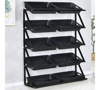 YKMYXZ, Organiseur de collations à 5 Niveaux for supermarché, 5/10 paniers for Cuisine, Bureau, Magasin, supermarché(Black,Double)