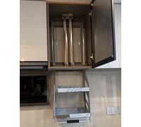 YKMYXZ, Panier de Rangement relevable, étagère à épices, Organiseur d'armoire Rabattable à 2 Niveaux for Placard, Garde-Manger(45cm/17.7in Width)