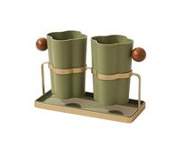 YKMYXZ, Porte-couteaux créatif et tendance avec support en métal, égouttoir à couverts et organiseur d'ustensiles(Green)