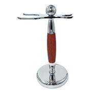 YKMYXZ, Porte-rasoir Supports de brosse de rasoir pratiques for hommes, Kit de support de brosse de rasage en acier inoxydable en bois de rose de mode, ensemble de salon de coiffure for hommes Pro Rac