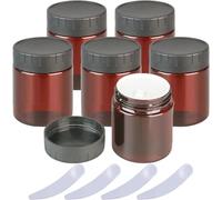 YKMYXZ, Pots à cosmétiques vides en Plastique Marron de 60ml, avec Doublure intérieure et couvercles Noirs, Ensemble de récipients de Maquillage, Paquet de 6