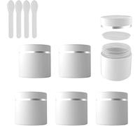 YKMYXZ, Pots cosmétiques vides en Plastique Blanc givré à Double paroi de 50 ML, avec Bord argenté, Pot for crème for Le Visage, Paquet de 24