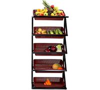 YKMYXZ, Présentoir à 5 Niveaux for paniers de Fruits et légumes, présentoir for Bonbons, Snacks, étagère de Rangement avec 5/10 paniers(Brown,Single)