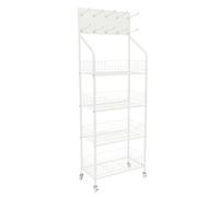 YKMYXZ, Présentoir à collations à 4 étagères, 27 cm de Large, équipé de roulettes et d'un Support for en-tête(White)