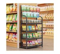 YKMYXZ, Présentoir à Snacks Blanc à 3/4/5 étagères for supermarchés(Black,4 Tiers)