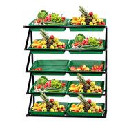 YKMYXZ, Présentoir de Fruits et légumes de supermarché 4/5 Niveaux, présentoir de Produits Frais avec 8/10 paniers(5 Tier)