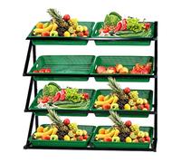 YKMYXZ, Présentoir de Fruits et légumes de supermarché 4/5 Niveaux, présentoir de Produits Frais avec 8/10 paniers(4 Tier)