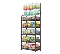 YKMYXZ, Présentoirs de Chips, présentoirs métalliques for friandises et Snacks, avec 10 Crochets(Black,5 Tiers 70x27x166cm)