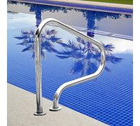YKMYXZ, Rampes d'escalier de piscine argentées, rampes de piscine antidérapantes, rampes faciles à monter