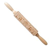 YKMYXZ， Rouleau à pâtisserie en bois for impression de Noël, sculptures en bois, gaufrage, élan, flocon de neige, arbre de Noël, bonhomme de neige, biscuit(Violet)