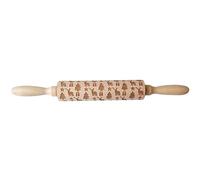 YKMYXZ， Rouleau à pâtisserie en bois for impression de Noël, sculptures en bois, gaufrage, élan, flocon de neige, arbre de Noël, bonhomme de neige, biscuit(Pink)