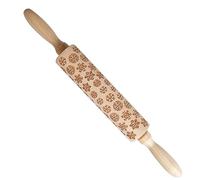 YKMYXZ， Rouleau à pâtisserie en bois for impression de Noël, sculptures en bois, gaufrage, élan, flocon de neige, arbre de Noël, bonhomme de neige, biscuit(Chocolate)