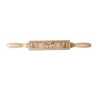 YKMYXZ， Rouleau à pâtisserie en bois for impression de Noël, sculptures en bois, gaufrage, élan, flocon de neige, arbre de Noël, bonhomme de neige, biscuit(Beige)