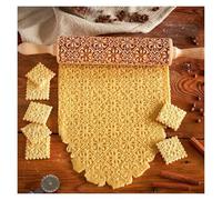 YKMYXZ， Rouleau à pâtisserie en bois gravé de Noël 35 cm, for biscuits, fondants, pâtisserie, rouleau imprimé