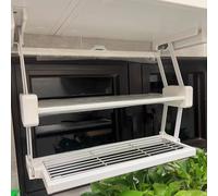 YKMYXZ, Support de Rangement for armoires de Cuisine, Gain de Place, for armoires supérieures, étagère à épices Rabattable en métal à 2 Niveaux(White,W 71cm (28"))