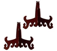 YKMYXZ supports pour assiettes, Lot de 2 présentoirs amovibles en bois for assiettes, chevalets, cadres photo, supports, bols, et photos(9inch)