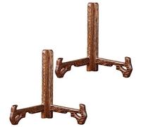YKMYXZ supports pour assiettes, Lot de 2 présentoirs en bois massif, chevalet , support for assiettes et(6inch)