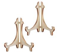 YKMYXZ supports pour assiettes, Lot de 2 supports pliables en plastique for assiettes, chevalets, présentoirs et cadres photo, blanc or(Wit,6.5inch)