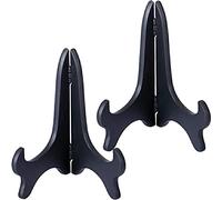 YKMYXZ supports pour assiettes, Support for assiettes en résine et assiette pliable noire, chevalet décorative for décoration intérieure, gâteaux, cadre photo, pierre(8inch)