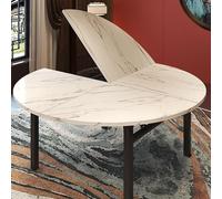 YKMYXZ, Table à Manger Ronde en Bois sans Pieds, Table de Banquet for Restaurant Commercial, épaisseur 1,8 cm(White Marble,180 cm (70 inch))