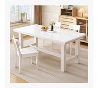 YKMYXZ Table d'étude multifonctionnelle rectangulaire Basse de Salon Simple et Polyvalente Fabriquée en Bois Massif Convient for Le Bureau, la Chambre à Coucher(White,140 * 85 * 75cm)