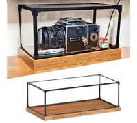 YKMYXZ Vitrine de Collection en Alliage d'aluminium avec Base en Bois, boîte Anti-poussière for appareils Photo et Figurines(60x30x25cm(24"x12"x10"))