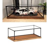YKMYXZ Vitrine de comptoir en Acrylique de 15 à 60 cm de Long, boîte de Protection Anti-poussière for Objets de Collection avec Base en Bois(40x40x15cm(16"x16"x6"))
