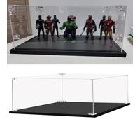 YKMYXZ Vitrines de comptoir Transparentes avec Base Noire, Anti-poussière for modèles réduits et poupées.(10x10x30cm(4"x4"x12"))