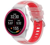 YKNIUFLY Bracelet Compatible avec Garmin Forerunner 570 42mm/D2 Air X10/Bounce, Compatible avec Garmin vivoactive5, Silicone Souple TPU, Antidérapant, de Rechange Réglable.(Rouge transparent)