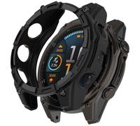 YKNIUFLY Coque Compatible avec Garmin Fenix 8 51mm, TPU Silicone Souple, Demi-Pack de Protection, Montre Étui Compatible avec Garmin Fenix 8 51mm.(Noir)