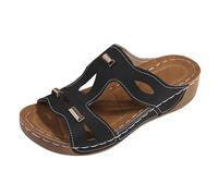 YKPAVV Bottines à talon noir pour femme - Sandales 2025 avec larges bandes et sangle à boucle ainsi que bouche de poisson, talon moyen et sangle - Bottines pour femme avec talon, Noir , 40 EU