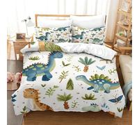 YKSDLFDUI 3D, Imprimé Dinosaures Literie en Microfibre Super Douce Et Respirante Housses De Couettes 3 Pièces Et Taie d'oreiller Single（140x200cm）
