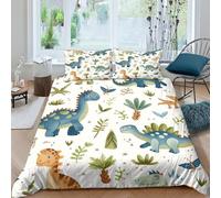 YKSDLFDUI Imprimé 3D Dinosaures Parure De Lit Microfibre Super Douce Et Respirante Housse De Couette 3 Pièces Et Taie d'oreiller Double（200x200cm）