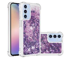 YKTO Arrière Coque pour Samsung Galaxy A16 Coque Pop Magnifique Liquide Paillettes Doux TPU Coque Étincelle Protection Silicone Transparente Coque Antichoc pour Samsung Galaxy A16,Dunkelviolett