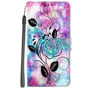 YKTO Coque pour Oppo A15 Portefeuille Etui à Rabat en PU Cuir avec Motif,Poche Porte-Cartes,Housse Case Magnétique Protection pour Oppo A15,Bleu Brillant