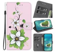 YKTO Coque pour Sony Xperia XZ3 Étui à Rabat, Motif Design Housse Premium en Cuir PU Pochette de Portefeuille pour Porte Cartes Fonction Stand Flip Etui,Ipomée Verte et Blanche
