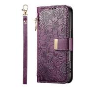 YKTO Cuir PU Étui Portefeuille à Rabat Housse pour Oppo A59,Premium en Cuir PU avec Cover TPU Coque Fleur et Feuille Etui Multifonction Etui à Rabat pour Oppo A59,Rouge Bordeaux