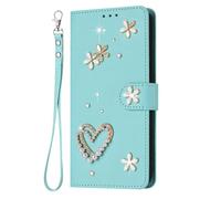 YKTO Étui Brillant à Paillettes pour ZTE Blade A56 Portefeuille Étui Housse en Cuir Protection avec Porte Carte Vert Menthe Coque pour Femme Fille Conçu pour ZTE Blade A56