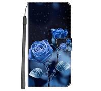 YKTO Etui en PU Cuir Coque pour Honor 10X Lite Flip Folio Housse Magnétique Rose Bleu Neige Étui a Rabat Portefeuille Antichoc Porte Carte Housse Flip Stand Case Protective Cover