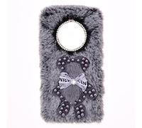 YKTO Étui pour Cubot A30 Coque de Protection Silicone TPU Bling Perles Peluche Toute Douce Ours Artificielle Fourrure Fluffy Plush Housse Bumper Coque pour Cubot A30 -Perle Grizzly