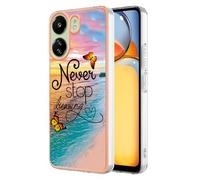 YKTO Magnifique Couverture L'océan pour Xiaomi Redmi 13C 4G Étui Téléphone Protection Le Chargement sans Fil Support Bords Polis Prise Main Confortable pour Xiaomi Redmi 13C 4G,Plage L'océan