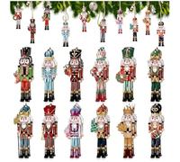 YKTOZU 24 Casse-Noisette Bois, Déco Sapin, 8cm | 24 soldats, 8cm, peints, bois, ornements, décorations, sapin, table/fenêtre