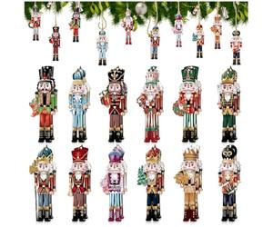YKTOZU 24 Casse-Noisette Bois, Déco Sapin, 8cm | 24 soldats, 8cm, peints, bois, ornements, décorations, sapin, table/fenêtre