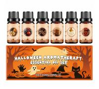 YKTOZU 6 Parfums Assortis,Coffret D'Huiles Essentielles Halloween,Huiles Parfumées Pures Pour Diffuseurs,Coffret Cadeau D'Huiles Parfumées