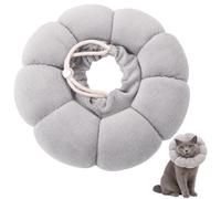 YKTOZU Gris Colerette Chat Anti Lechage,Adjustable Fleurie Collerette Chat Anti Lechage,Confortable Collerette Souple pour Post-Opératoire,Hygiène et Anti-Parasites Extérieurs