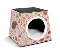 YKUDBN Cozy Capsule Nid pour petits chats et chiens, joli hérisson imprimé portable pour petit animal de compagnie, nid pour petit animal de compagnie, nid pour animaux de compagnie