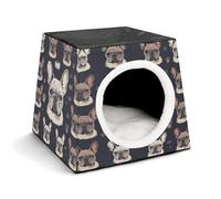YKUDBN Cozy Capsule Pet Nest pour petits chats et chiens, I Love French Bulldog Print Portable Pet Nest Design Capsule pour Petit Animal Nid pour Petit Animal Nid