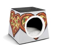YKUDBN Cozy Capsule Pet Nest pour petits chats et chiens, I Love Pizza Cœur Imprimé Portable Pet Nest Design Capsule pour Petit Animal Nid pour Petit Animal Nid